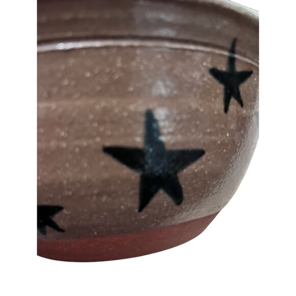 American Craft Revival Studio Pottery Star Unglazed Bowl Red Clay Hand painted - Picture 6 of 6